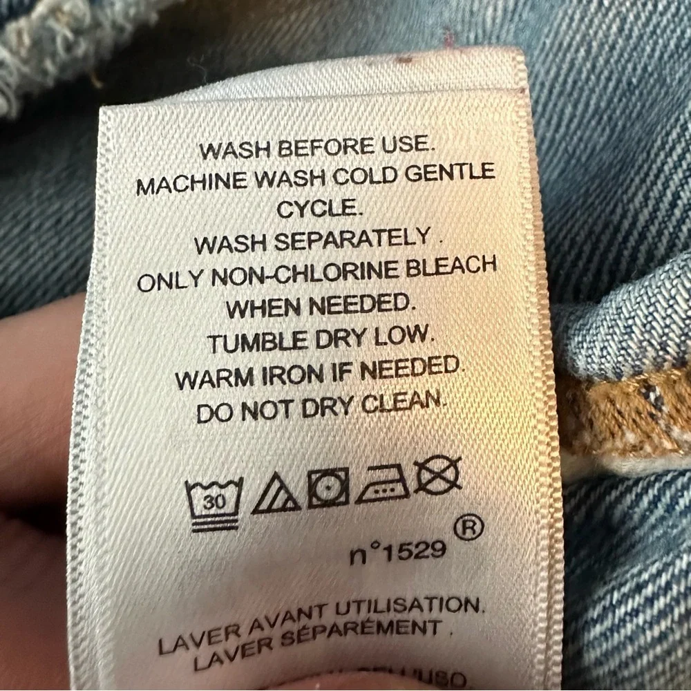Polo Ralph Lauren Denim Trucker Jacket Y2K Youth Sz 10 Cropped Raw Hem Spell Out